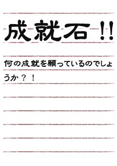 成就石!!何の成就を願うものでしょうか!?