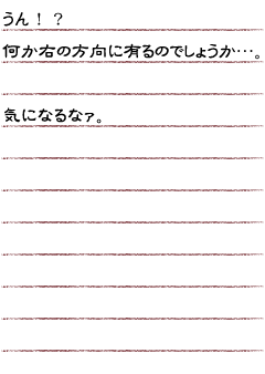 うん！？何か右の方向に有るのでしょうか…。気になるなァ。