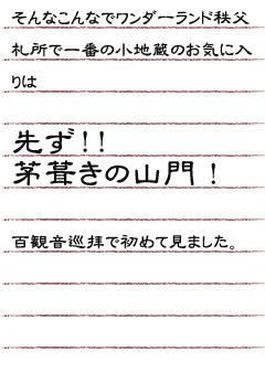 そんなこんなでワンダーランド秩父札所で一番の小地蔵のお気に入りは先ず！！茅葺きの山門！百観音で初めて見ました。